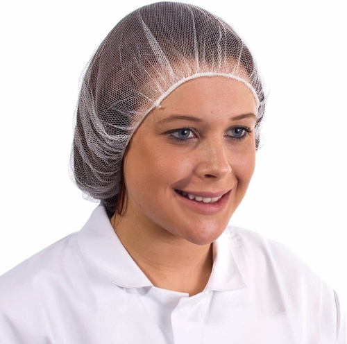 White Micro Nylon Hairnets 18 Inch Size. 100 Pack Disposable White