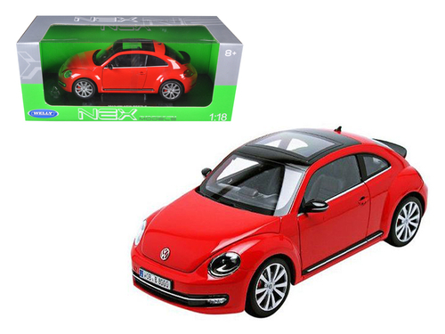 2012 Volkswagen New Beetle Red 1/18 Diecast Car Model by Welly