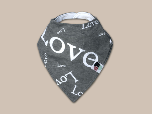 LOVE TEXT | Premium Plus Baby Bandana Bib (organic cotton)