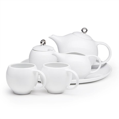 EVA 6-piece tea set - White porcelain