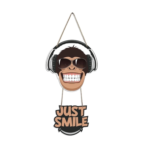 Monkey Smile Printed Wooden Wall Hanging Ornaments with Quotes for