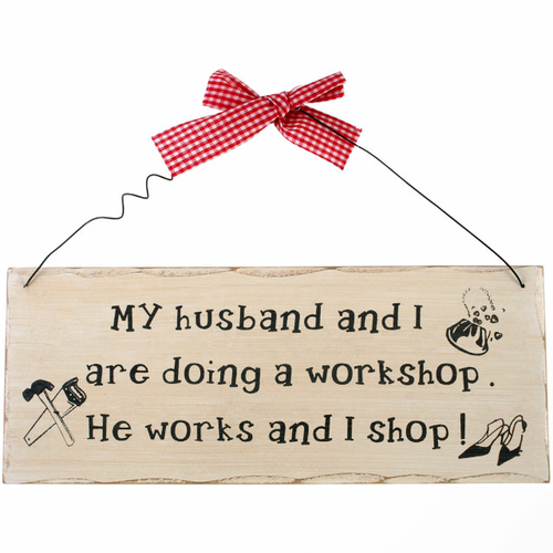 My Husband And I Hanging Sign