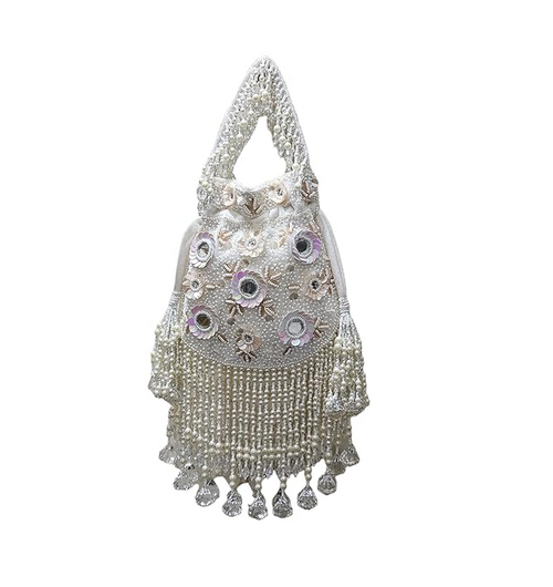 Womens White Pearl Potly