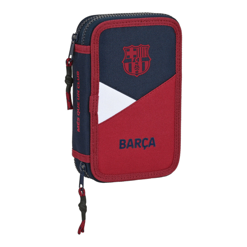 Double Pencil Case F.C. Barcelona Corporativa Blue Maroon 12.5 x 19.5