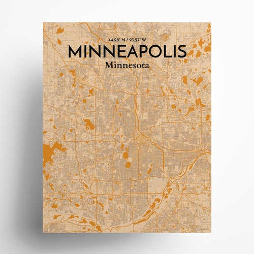 Minneapolis City Map Poster