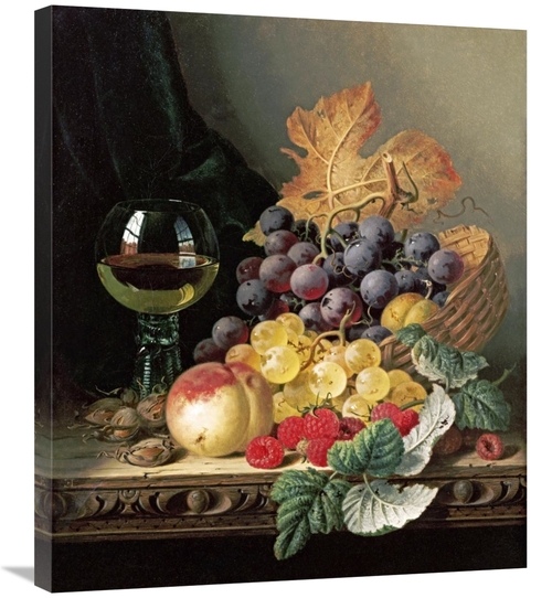 Global Gallery GCS-266711-30-142 30 in. A Basket of Grapes, Raspbe