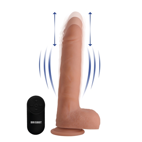 Big Shot Vibe & Thrust Remote Control Silicone Dildo - 9 Inch