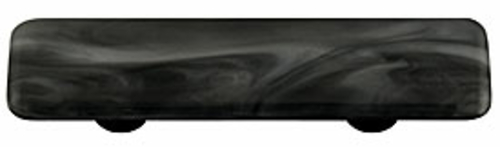 Hot Knobs HK2009-PB Swirl Charcoal Rectangle Glass Cabinet Pull - Blac