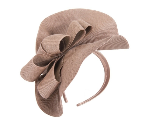 Large taupe spring racing fascinator