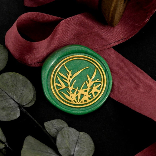 Japanese Tradition Bamboo Metal Stamp / Wedding Wax Seal Stamp