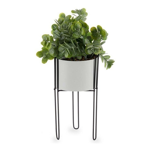 Decorative Plant White Eucalyptus With support Black Metal Green