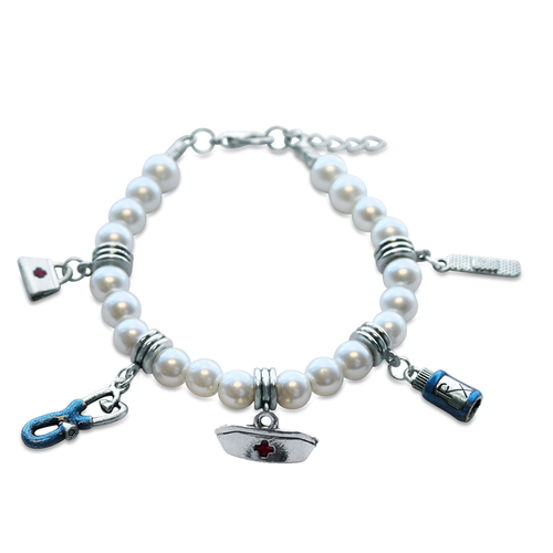 Nurse Charm Bracelet In Silver