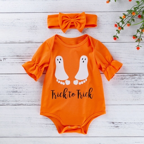 0-3T Toddler Kids Baby Girl Boy Halloween Letter