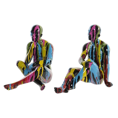 Decorative Figure DKD Home Decor 25,5 x 14 x 21,5 cm Black Multicolour