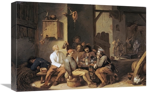 Global Gallery GCS-267225-22-142 22 in. Peasants Smoking & Drinking Ar
