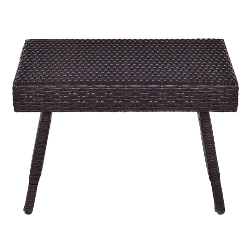 Mix Brown Patio Folding Rattan Side Coffee Table