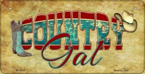 Smart Blonde BP-8334 3 x 6 in. Country Gal Novelty Metal Bicycle Plate