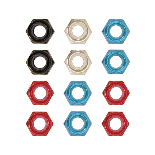 Pit Posse PP3156R 5 mm Locking Nut, Red - 6 Piece