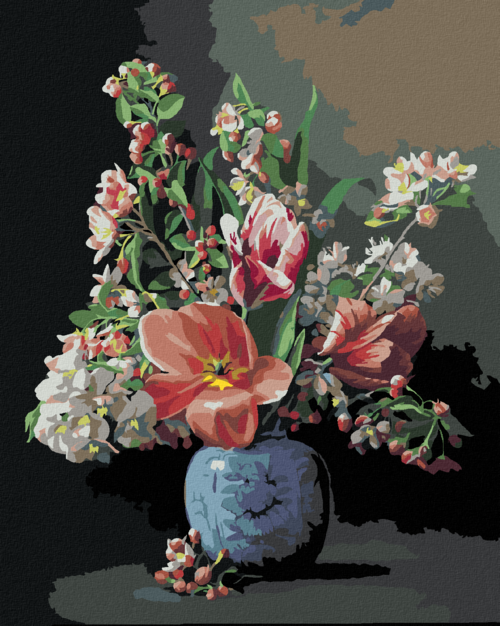 Zuty - Paint by Numbers - STILL LIFE BOUQUET IN A PORCELAIN VASE