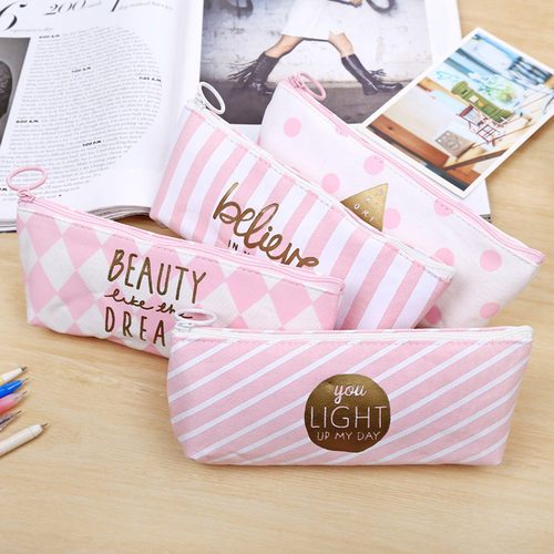 Crystal Pink School Pencil Case Students