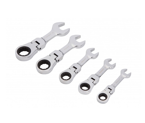 BlueSpot 5 Pce Flexible Stubby Ratchet Spanner Set