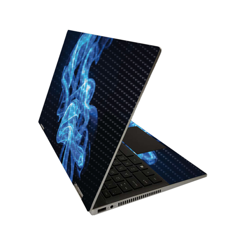 MightySkins CF-HPPX3601420-Blue Flames Carbon Fiber Skin for HP Pavili