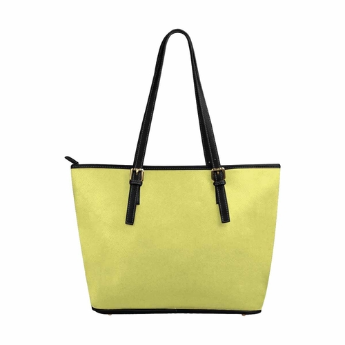 Large Leather Tote Shoulder Bag - Honeysuckle Yellow