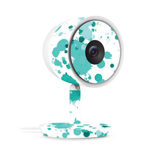 MightySkins NECAIQ-Teal Splatter Skin for Nest Cam IQ Indoor Security 