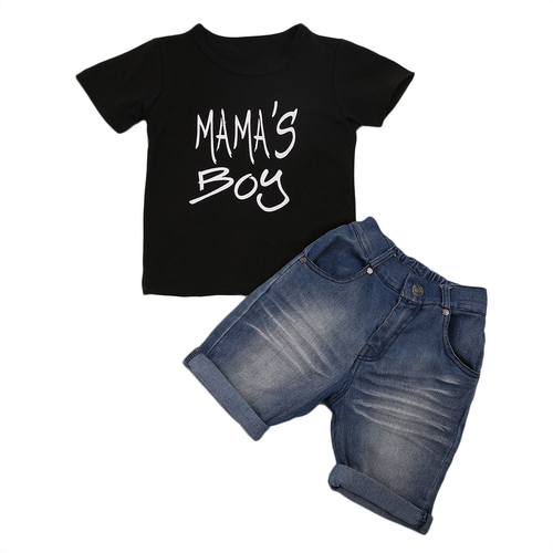 Summer Kids Clothes Mama's Boy Short Sleeve