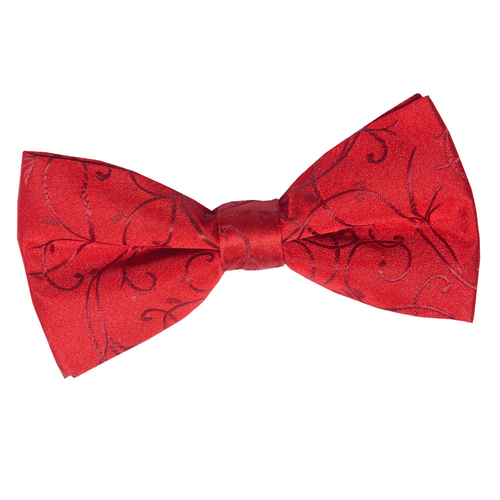 Swirl Pre-Tied Bow Tie - Burgundy