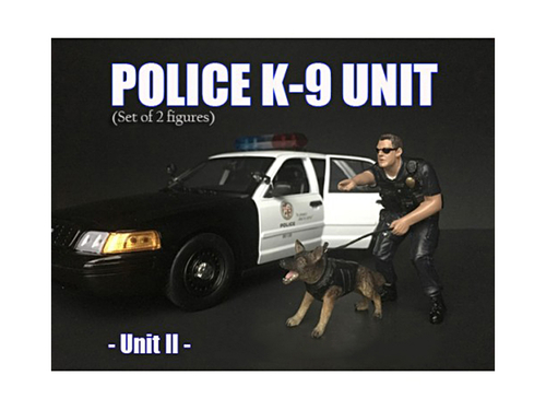 Police Officer Figure with K9 Dog Unit II for 1/24 Scale Models by