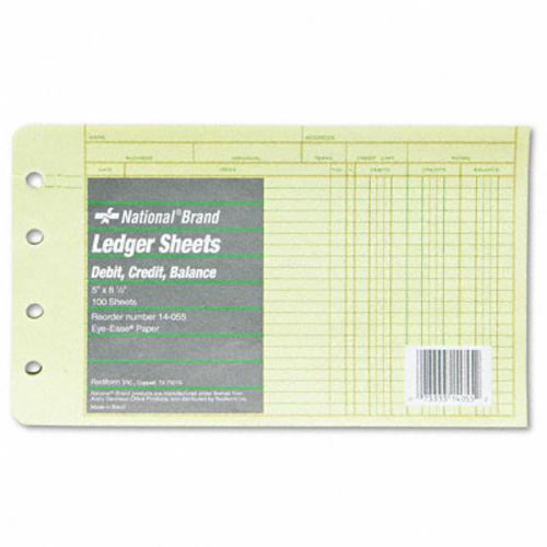 Rediform 14055 Extra Sheets for 4-Ring Ledger Binder  8-1/2 x 5-1/2  1