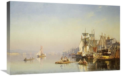 Global Gallery GCS-266941-30-142 30 in. Fishing Boats & Barges on the 