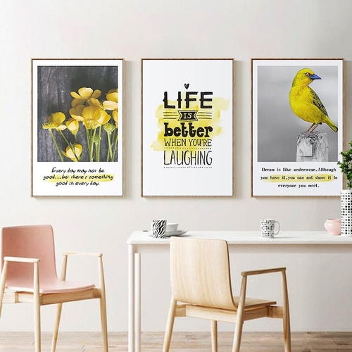 Nordic Refresh YelBirds Flowers Wall Art