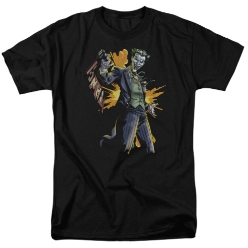 Trevco Batman-Joker Bang - Short Sleeve Adult 18-1 Tee - Black- 2X