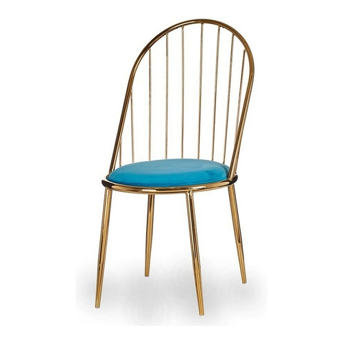 Chair Blue Golden Bars Polyester Iron (48 x 95,5 x 48 cm)