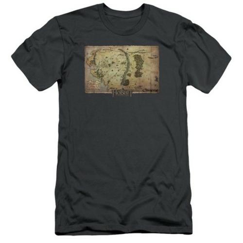 Trevco The Hobbit-Middle Earth Map Short Sleeve Adult 30-1 Tee- Charco