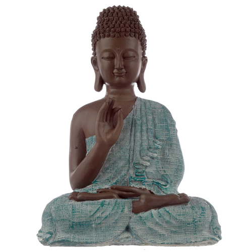 Decorative Turquoise & Brown Buddha Figurine - Enlightenment