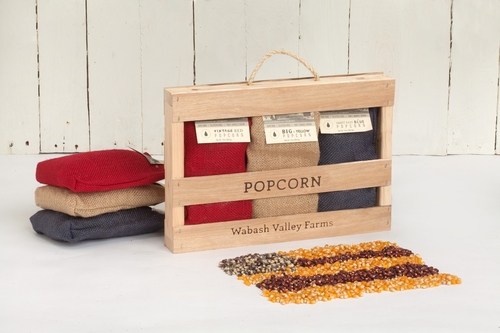 Wabash Valley Farms 45080DS Burlap Popcorn Wooden Box Set
