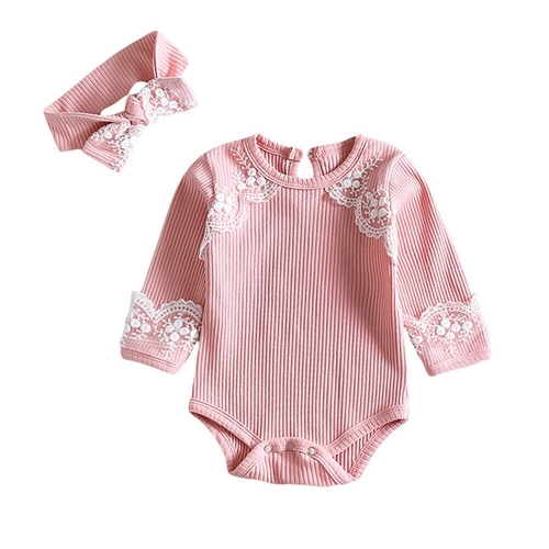 0 18M Infant Baby Girls Bodysuits Winter Clothes