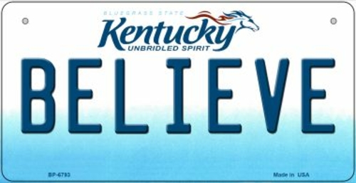 Smart Blonde BP-6793 3 x 6 in. Kentucky Believe Novelty Metal Bicycle 