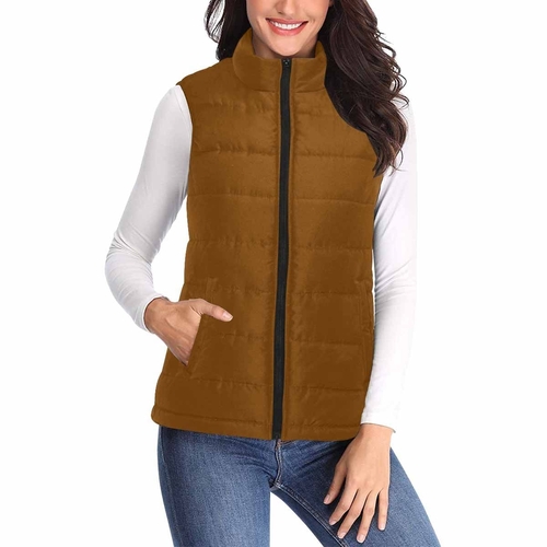 Womens Puffer Vest Jacket / Chocolate Brown