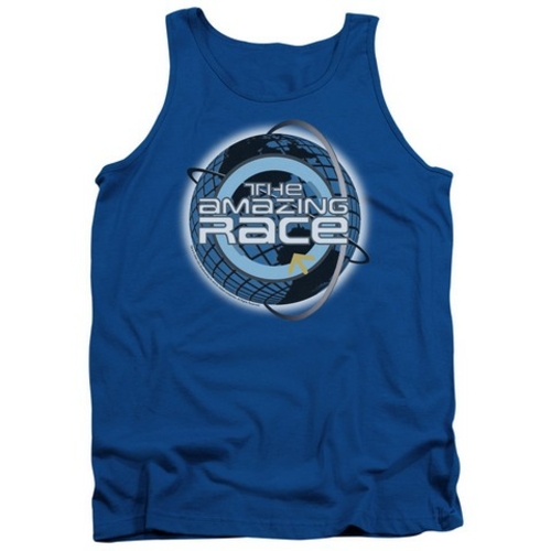 Trevco Amazing Race-Around The Globe - Adult Tank Top - Royal, Lar