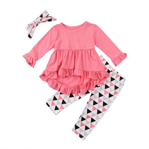 Pretty Triangle Flare Sleeve Pink Baby Girl