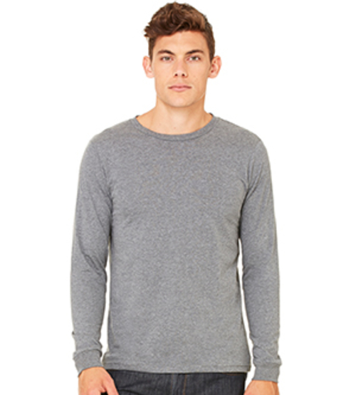 Bella-Canvas C3501 Mens Jersey Long Sleeve Tee - Deep Heather, Med