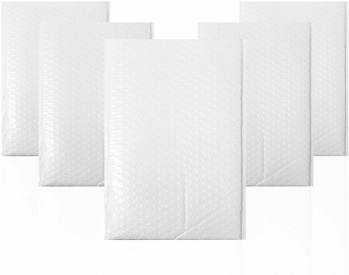 White Bubble Mailers Pack of 5 Bubble Poly Mailers 12.5 x 18 White