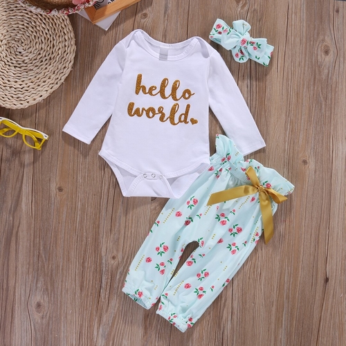 Cotton Newborn Infant Baby Girl Bodysuit Round