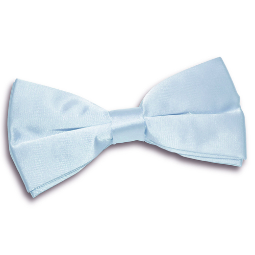 Plain Satin Pre-Tied Bow Tie - Baby Blue