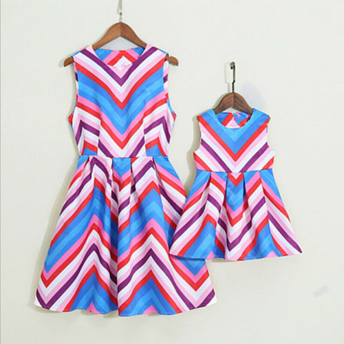Mother Daughter Family Sleeveless Dress Matching