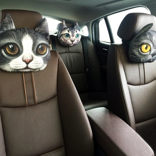 3D Animal Charcoal Car Pillow